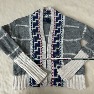 Vintage American Eagle Thick Knit Cardigan Sweater Medium Aztec Southwest Boho